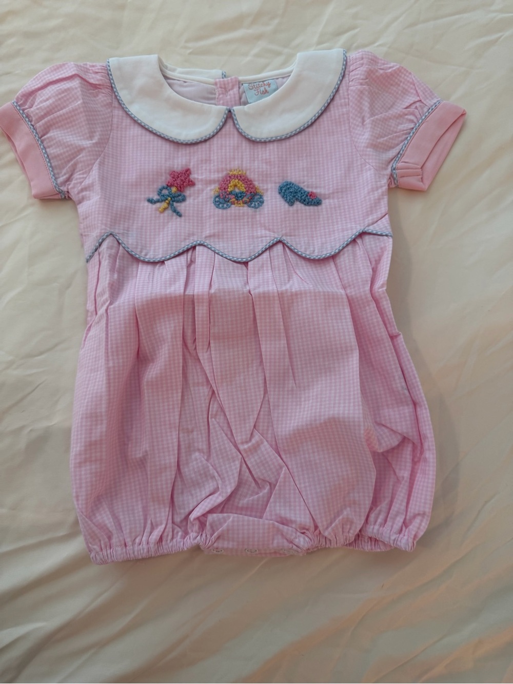 NWT: Stitchy Fish French Knot Fairytale Embroidered Bubble, pink